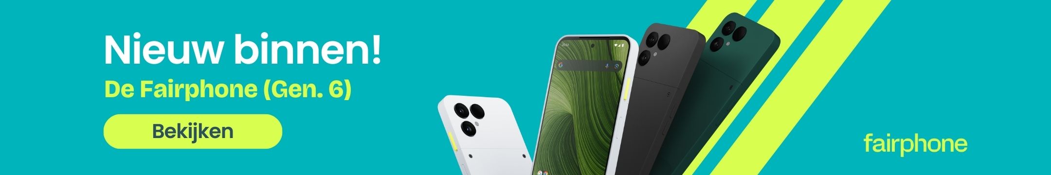 Banner van nieuwe Fairphone 6 beschikbaar bij Back in Use.